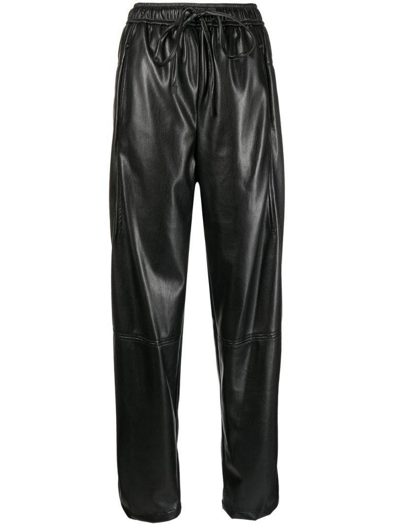 faux-leather drawstring trousers - 1