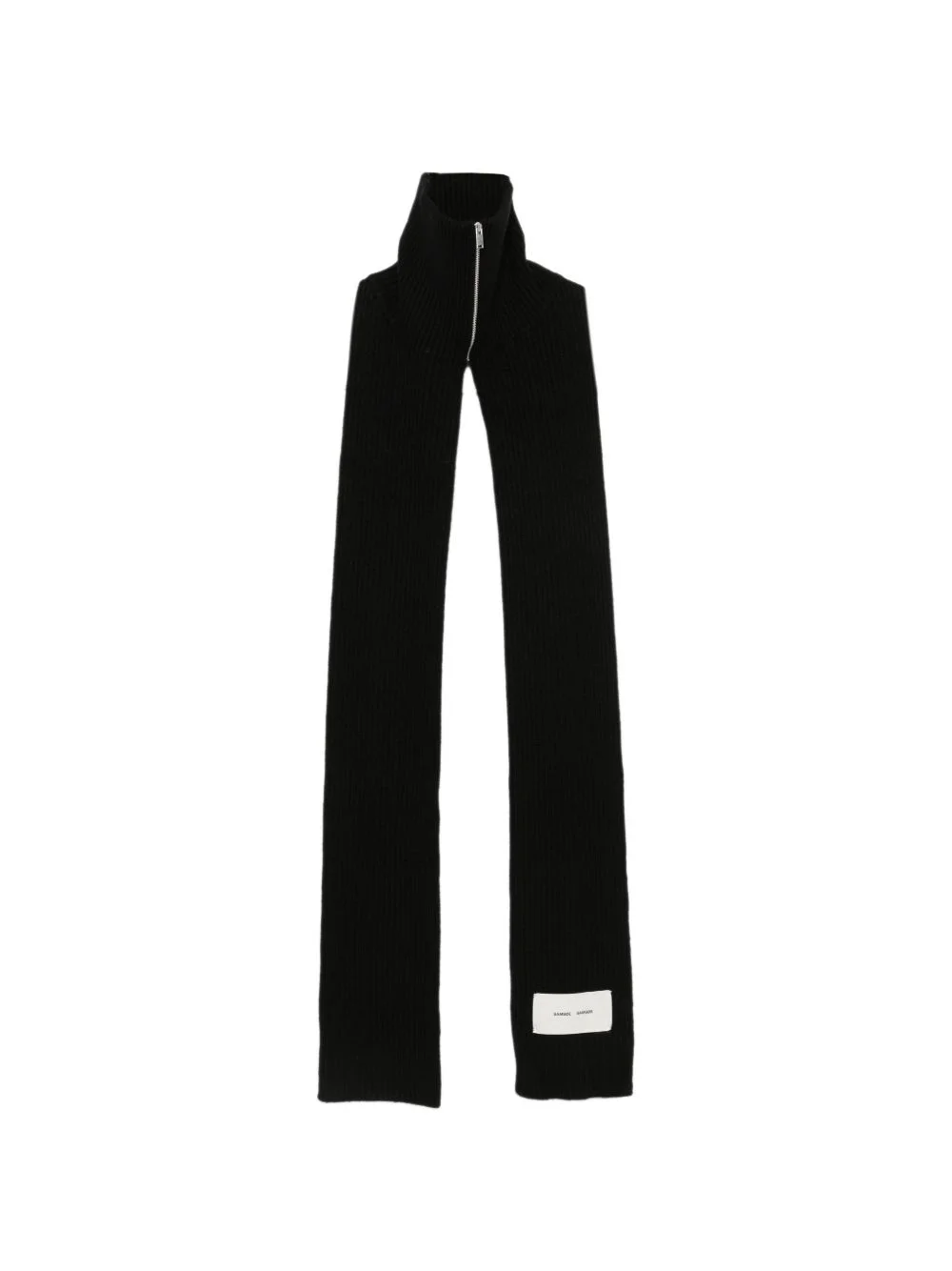 ribbed-knit zip-neck scarf - 1