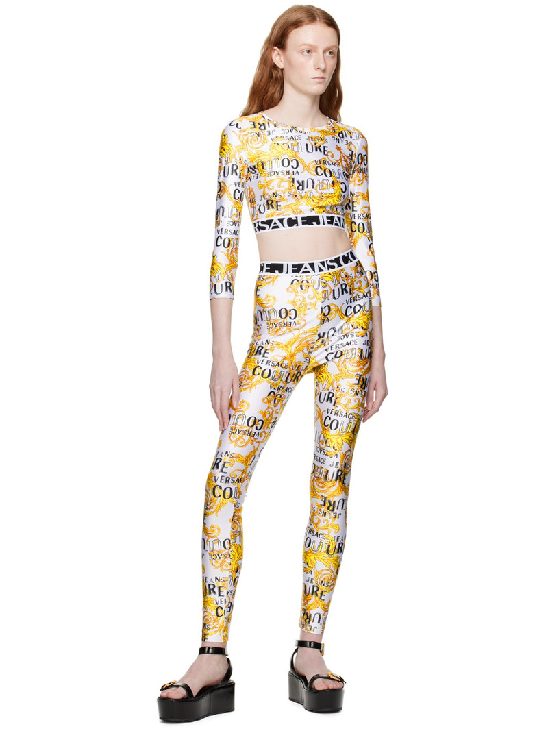 VERSACE JEANS COUTURE White Graphic Long Sleeve T-Shirt outlook