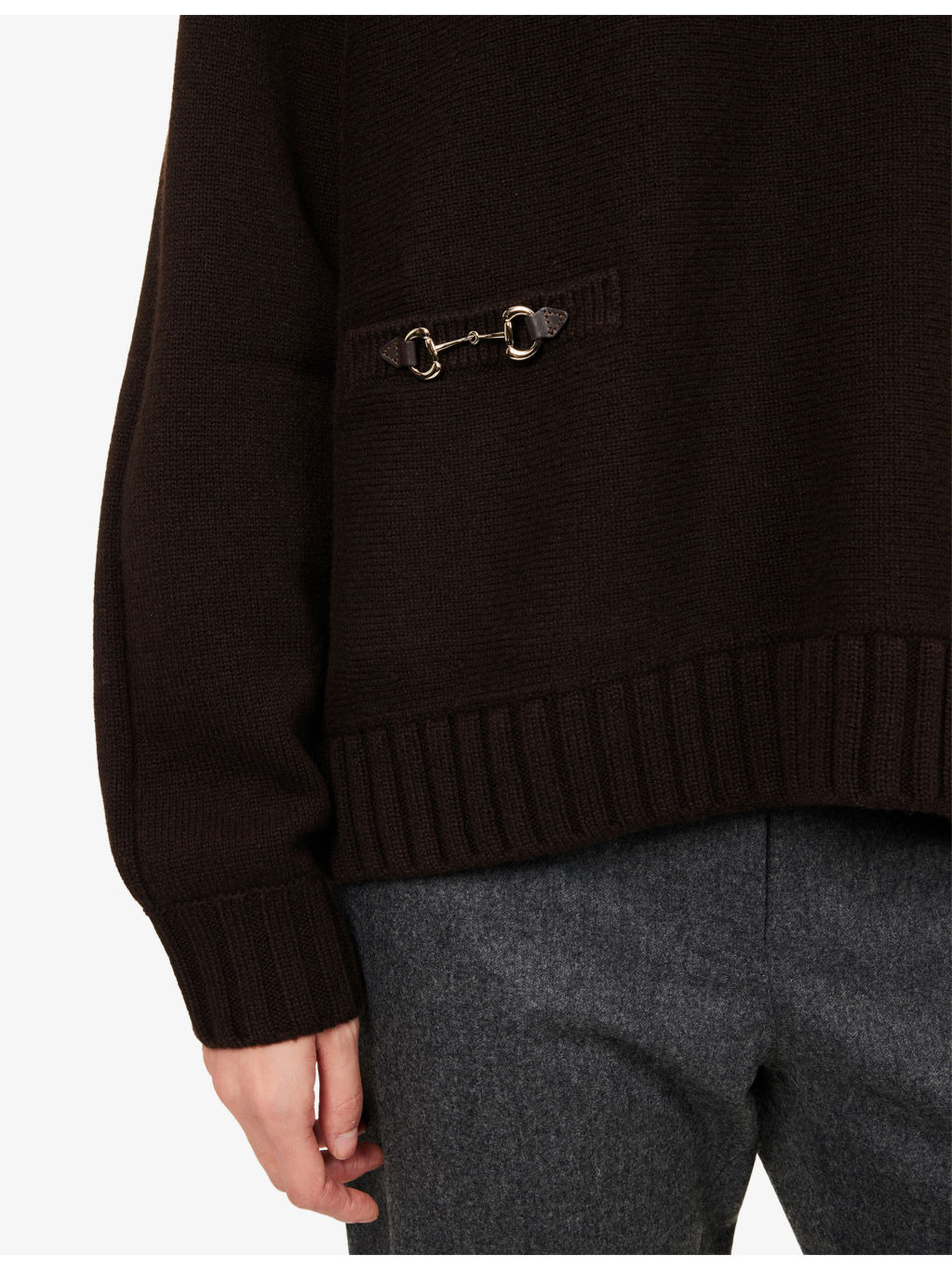 Horsebit Trim Wool-Blend Knitted Jumper - 5