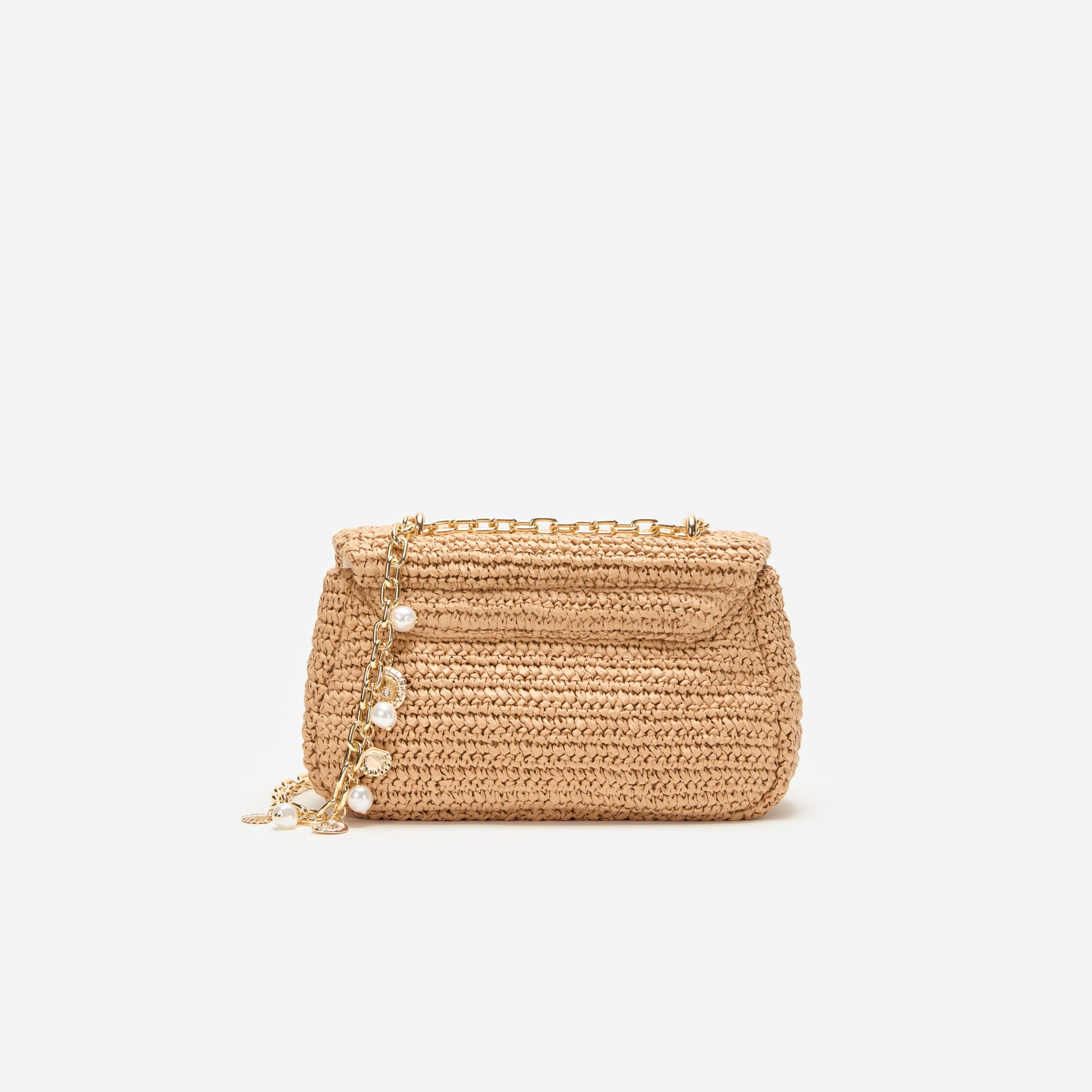 Raffia Bow Charm Shoulder Bag - 3