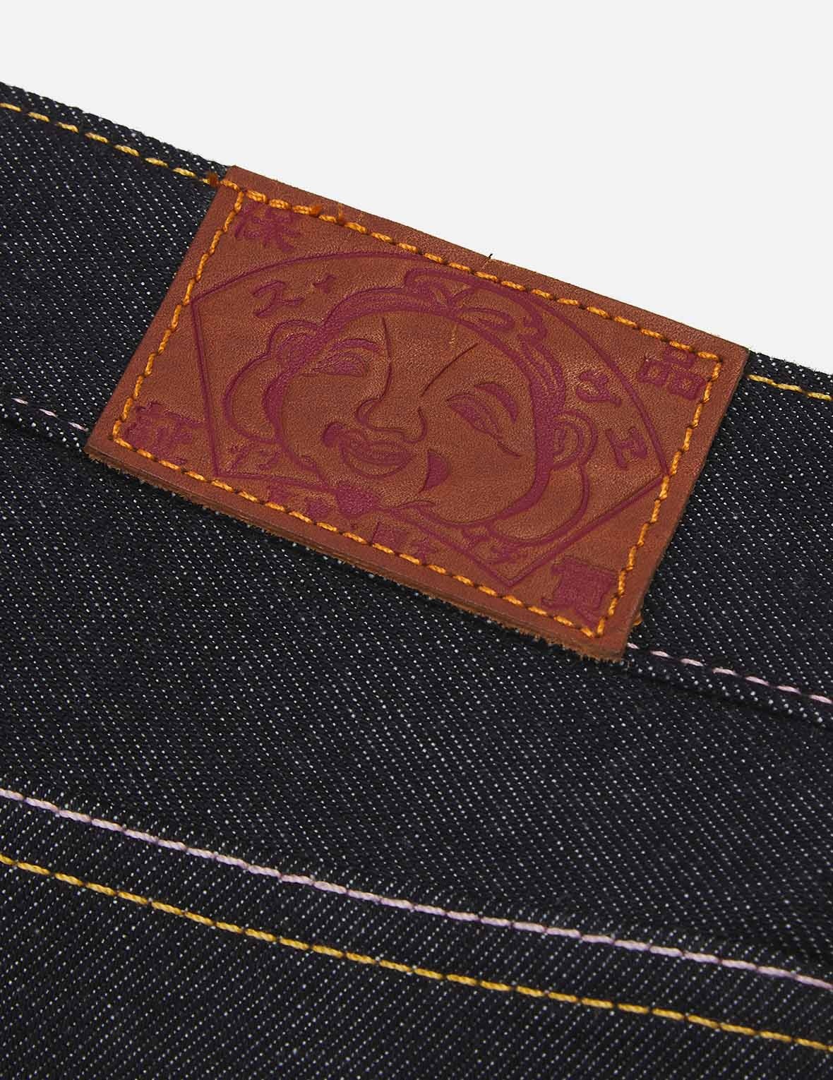 GRADATED FLORAL MOTIF EMBROIDERED DAICOCK BOYFRIEND JEANS - 10