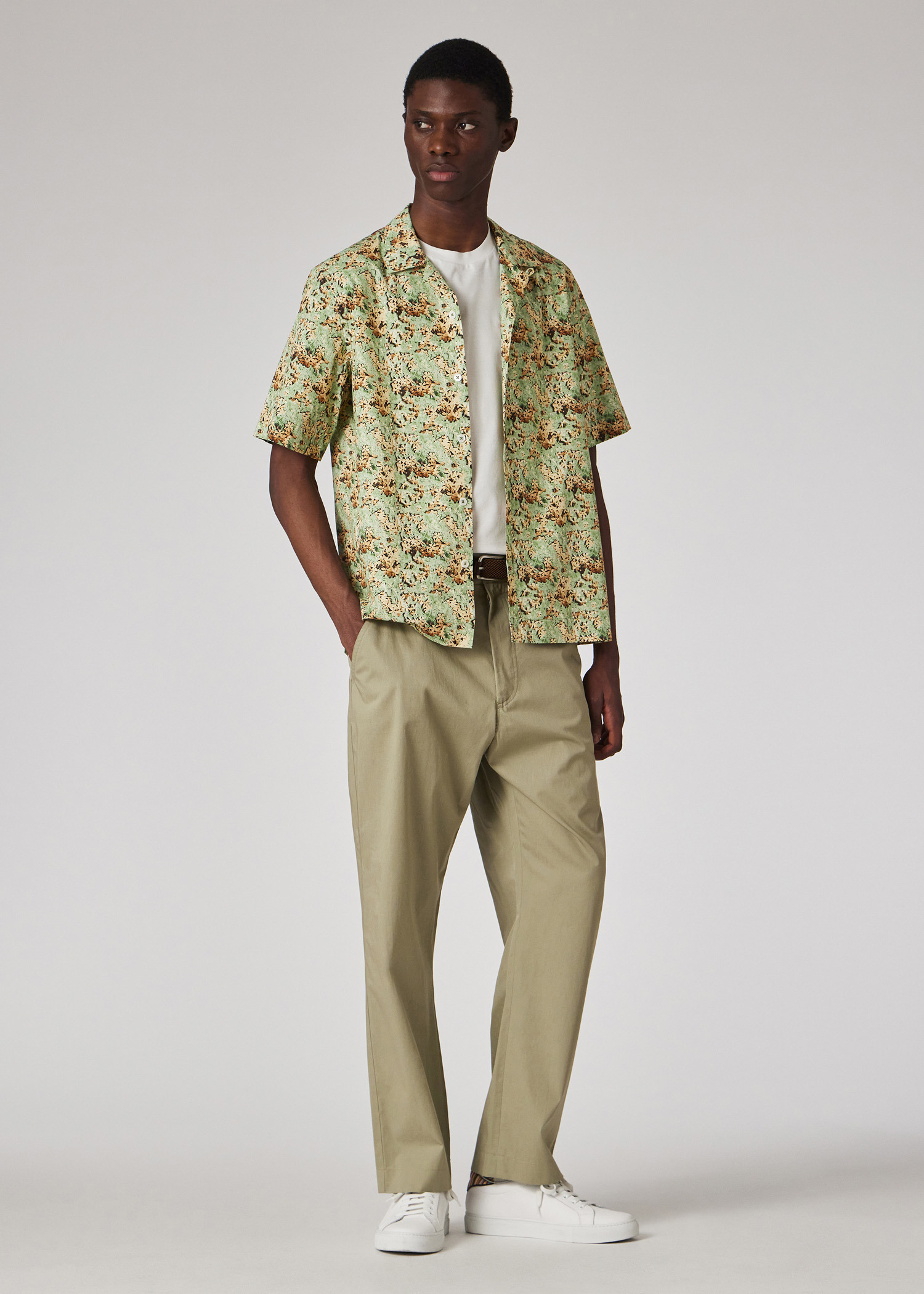 Light Khaki Double-Face Elastic-Back Chinos - 6