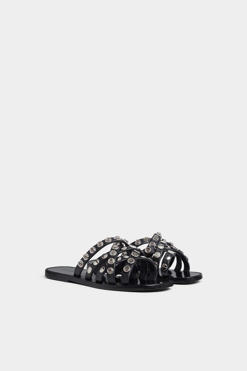 ALLOVER STUDS FLAT SANDALS - 2