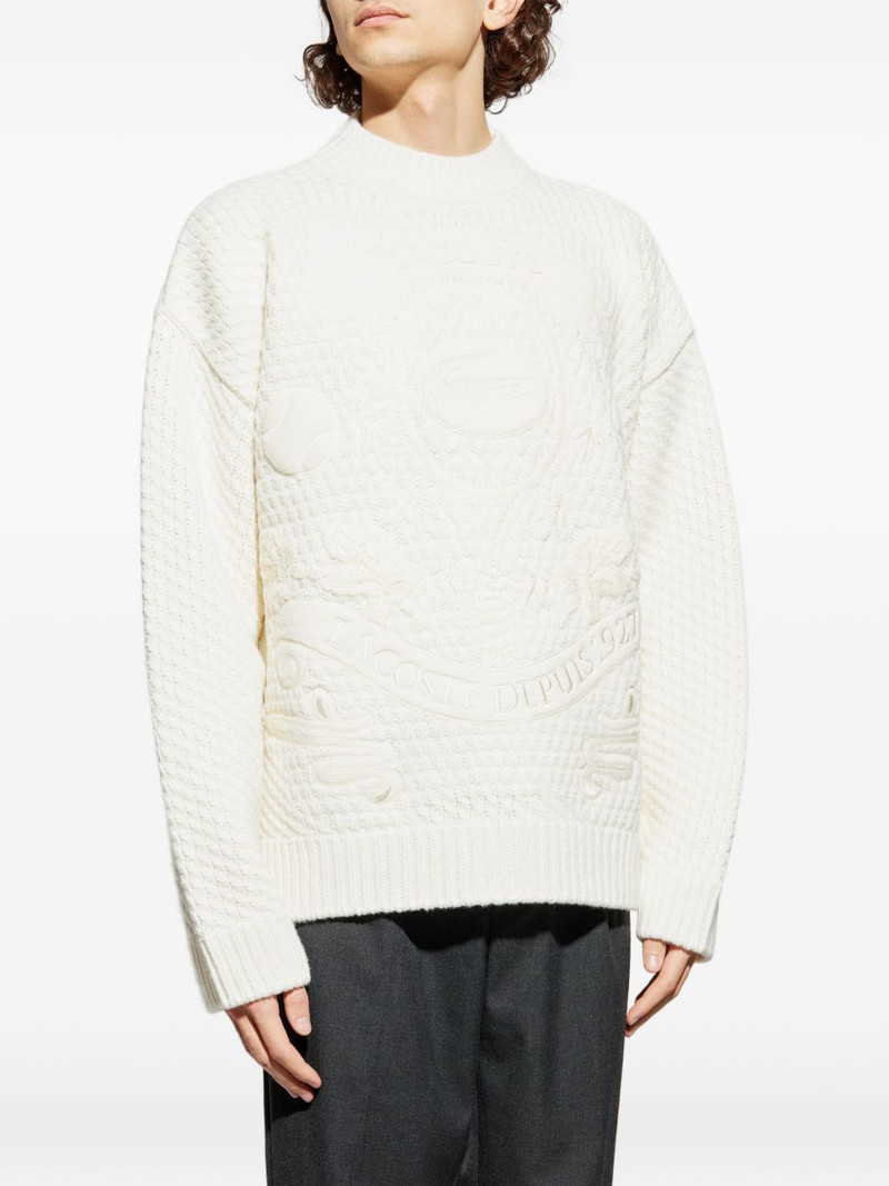 embossed crew-neck sweater 3