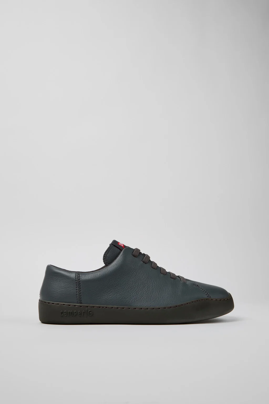 Gray Leather Sneakers for Men. - 1