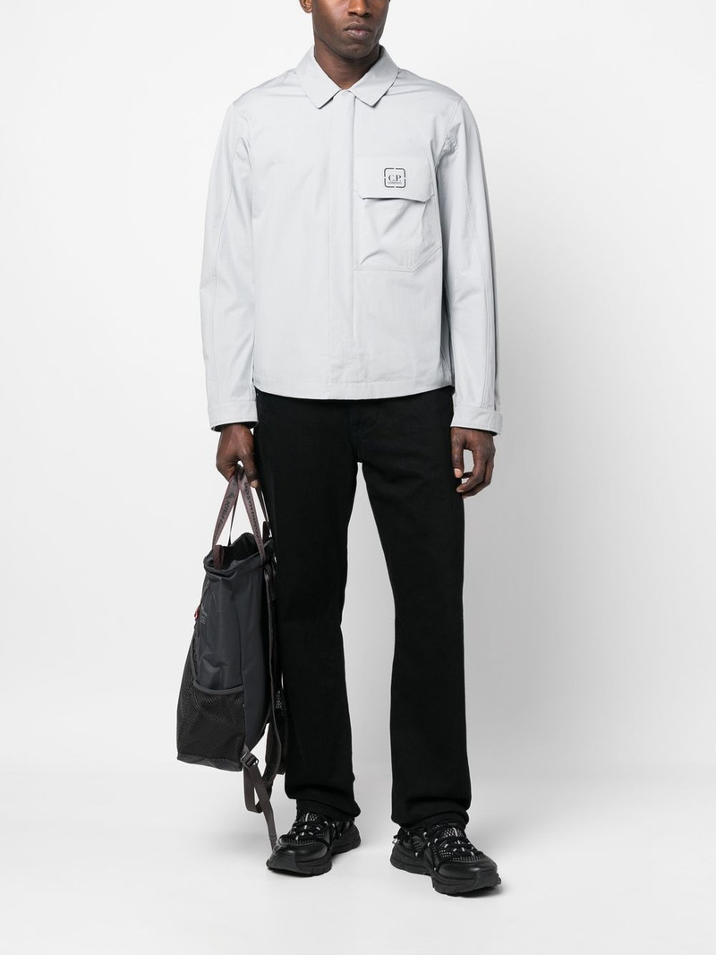 C.P. Company logo-print cotton shirt jacket outlook