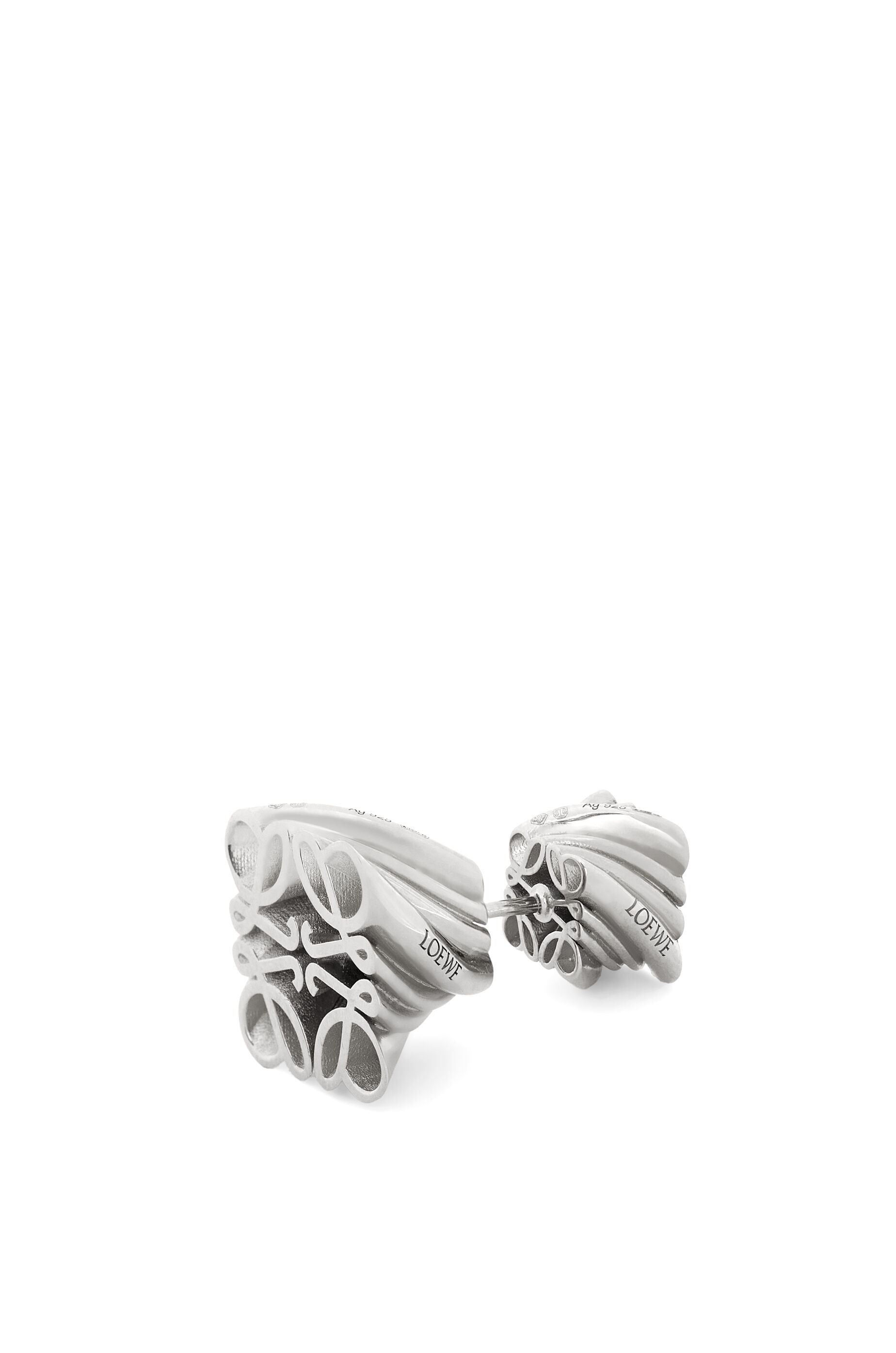 Twisted Anagram stud earring in sterling silver - 2