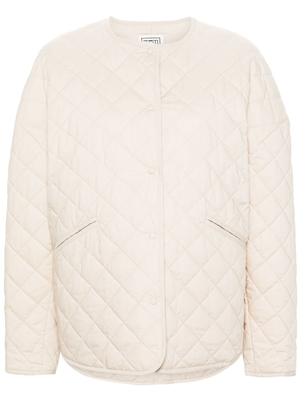 drop-shoulder diamond-quilted jacket - 1