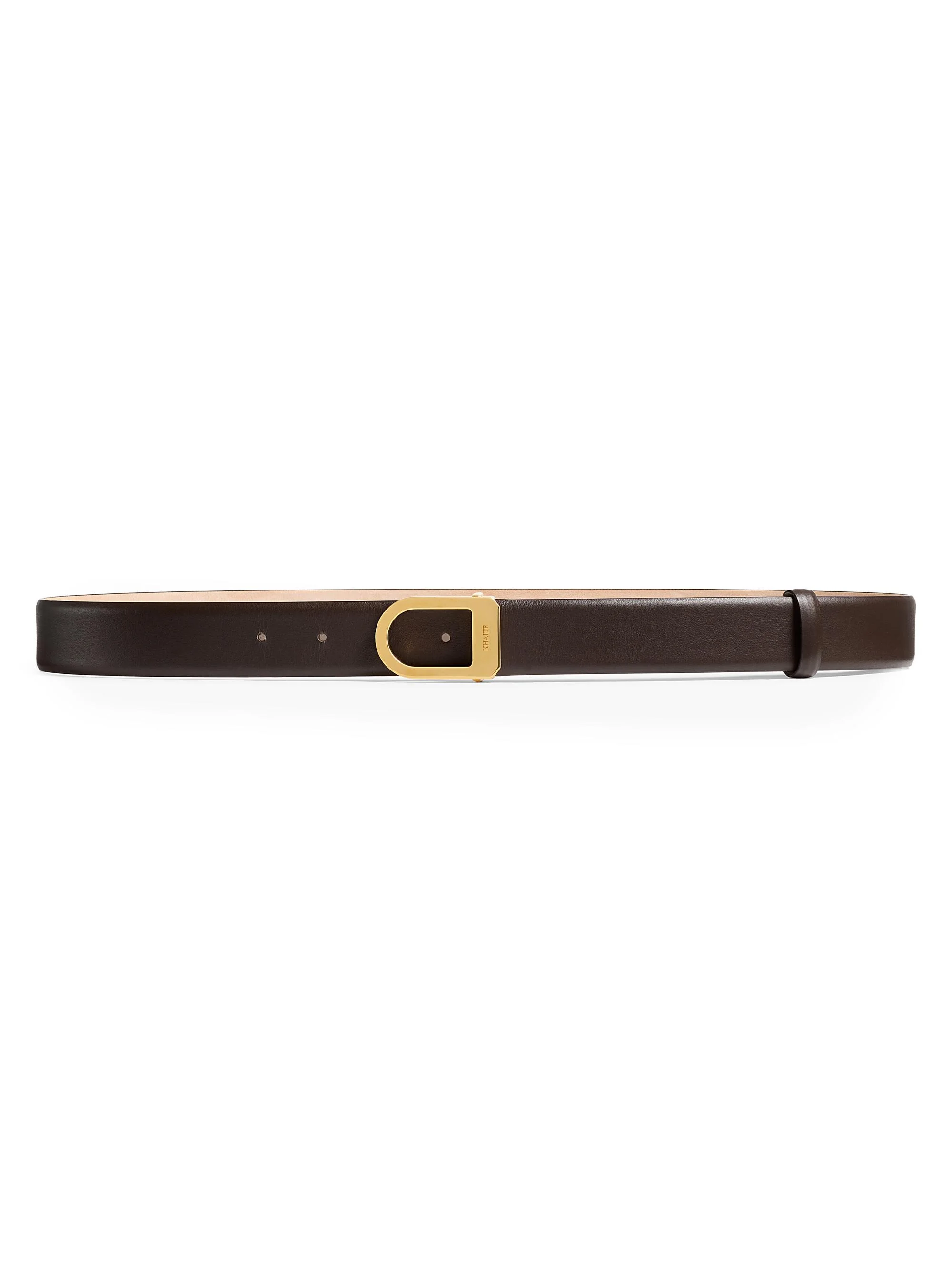 Women's Saddle Leather Belt - Dark Brown - 1