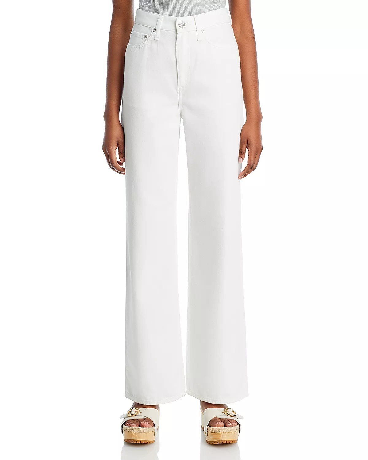 Featherweight Logan High Rise Jeans in Optic White - 7