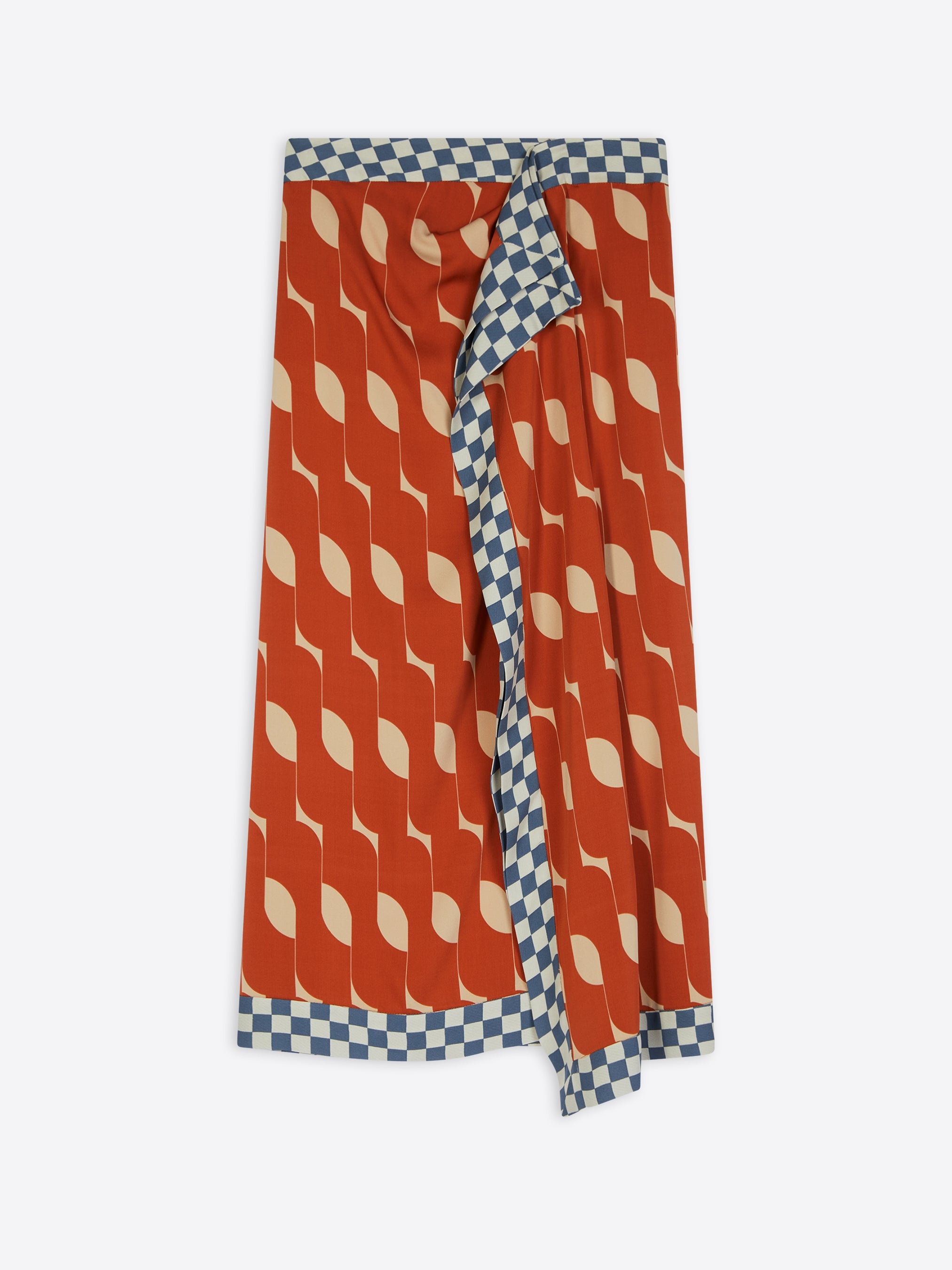PRINTED DRAPED SKIRT - 1