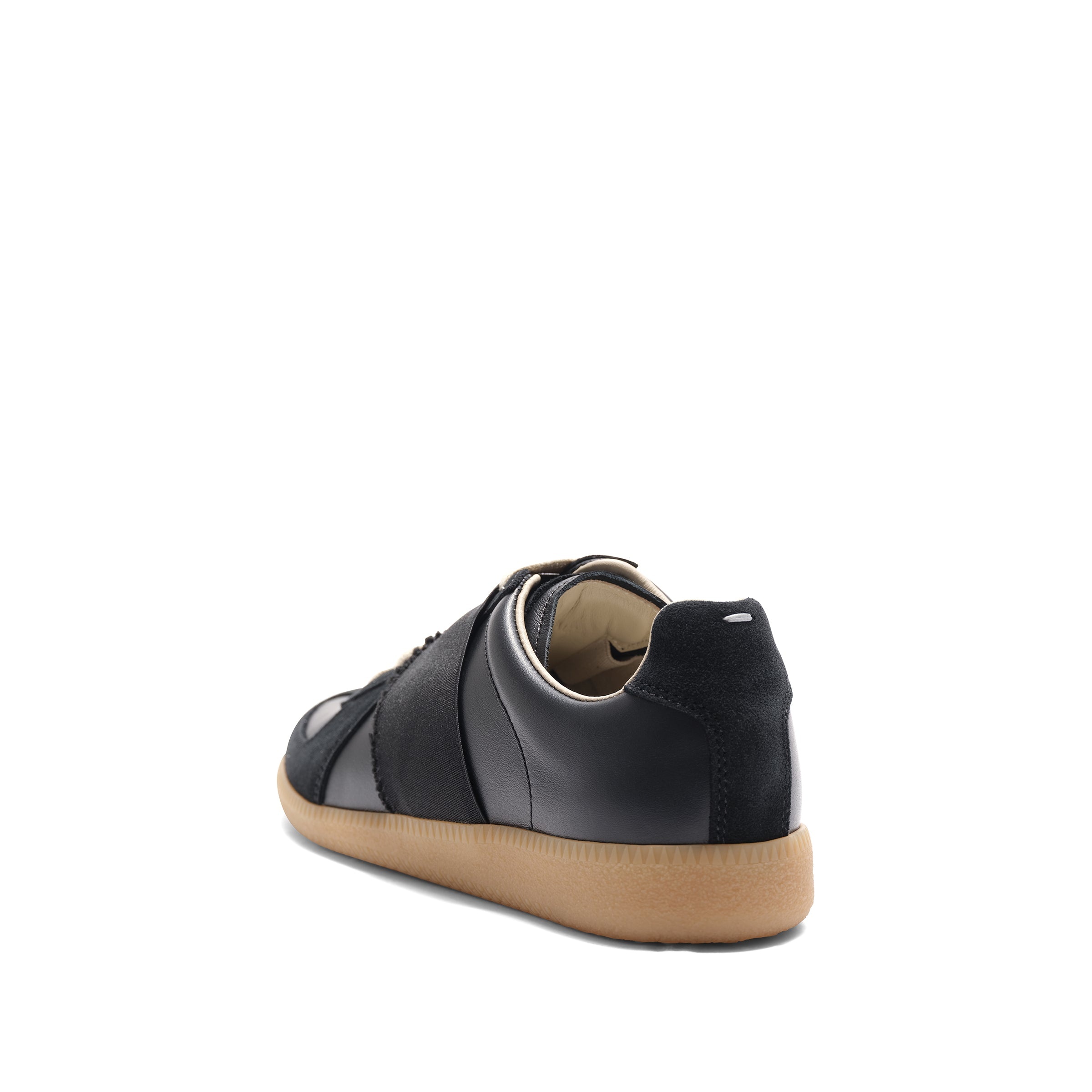 Replica Leather Sneakers in Black/Black - 3
