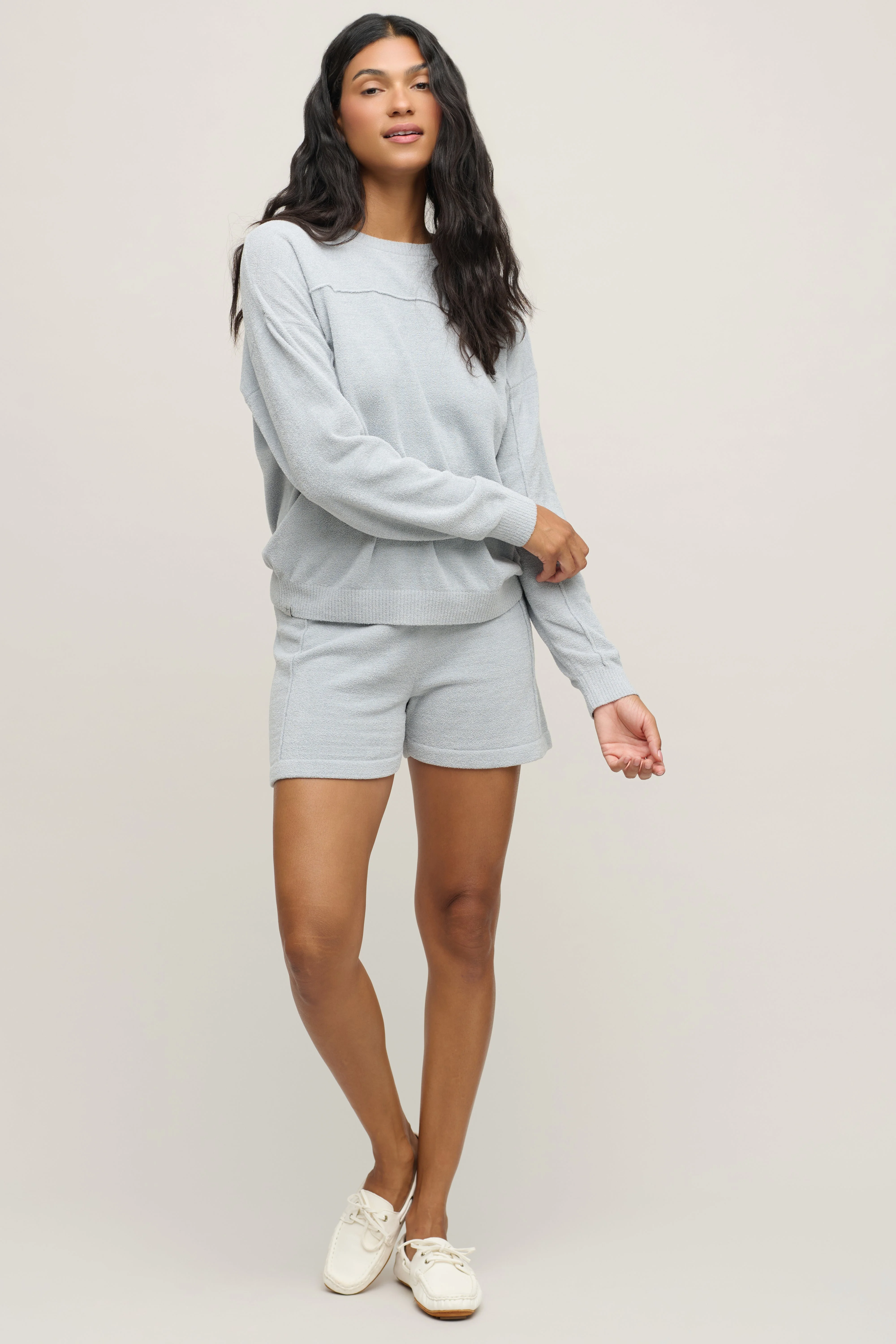 CozyChic Ultra Lite® Seamed Pullover and Short Set - 1