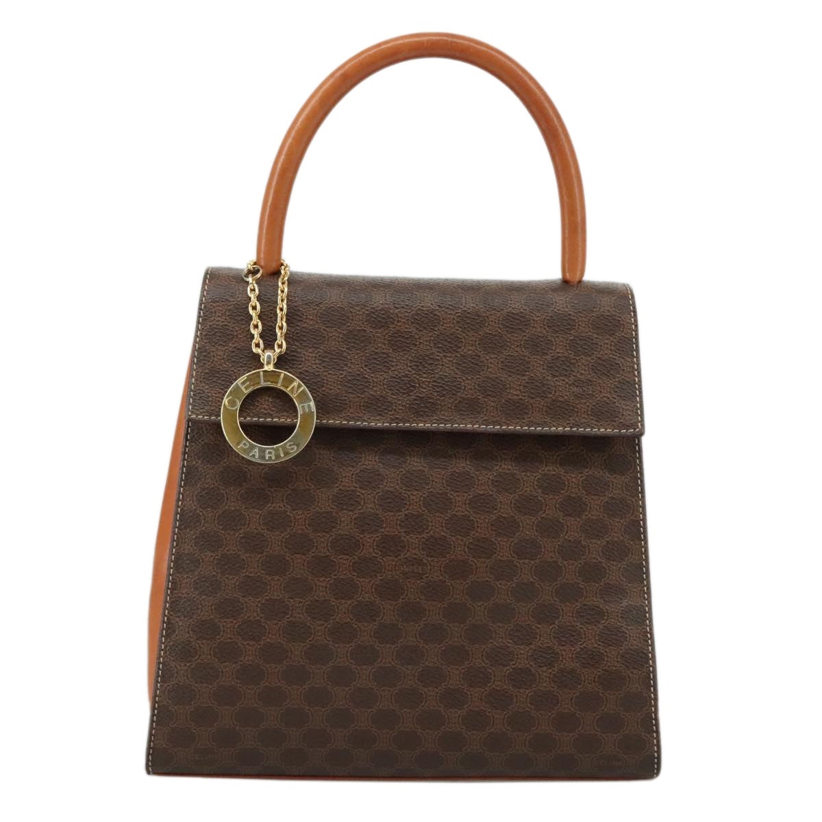CELINE Macadam Canvas Hand Bag Pvc Leather Brown - 2