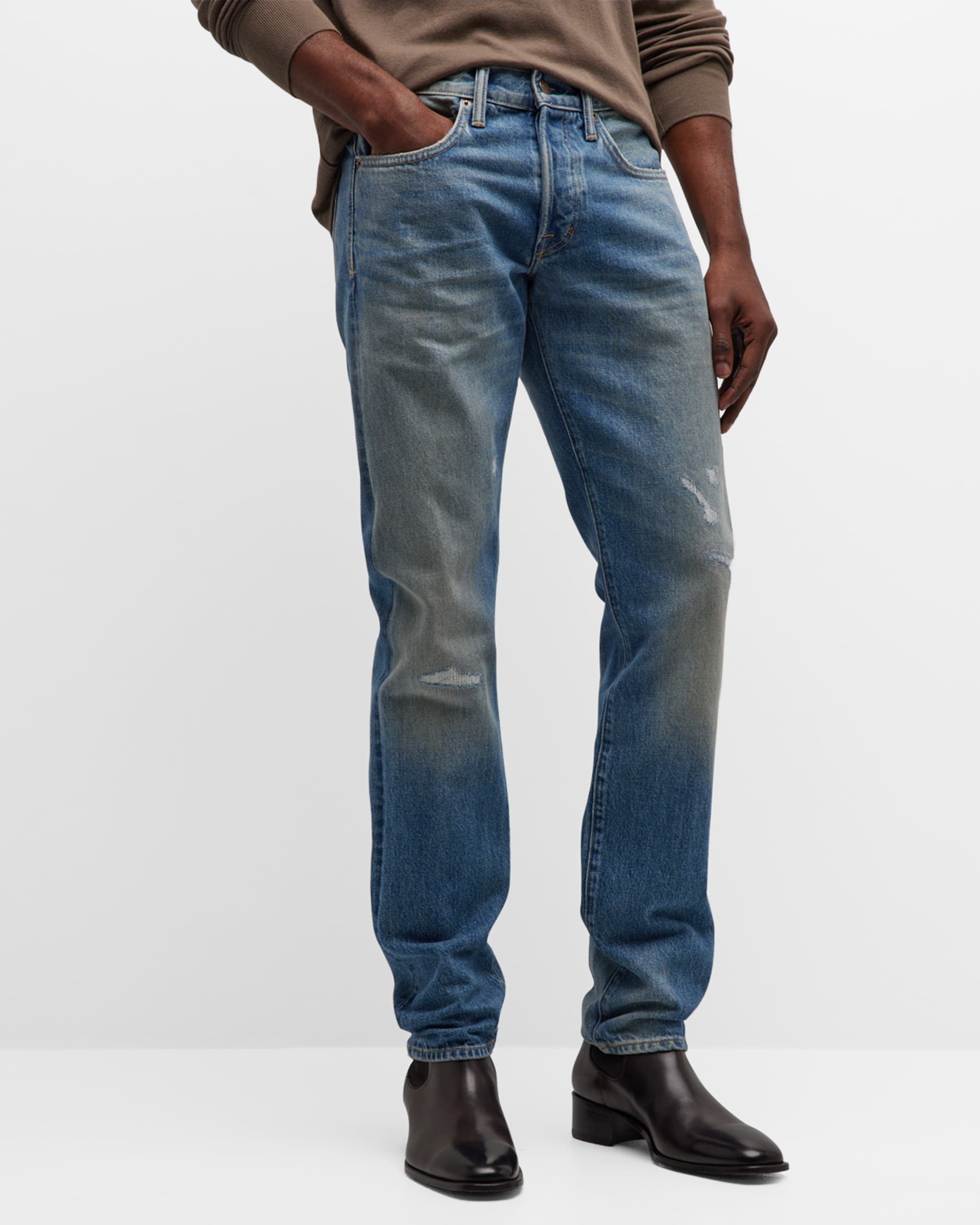 Men's Slim Fit Distressed Jeans - 2