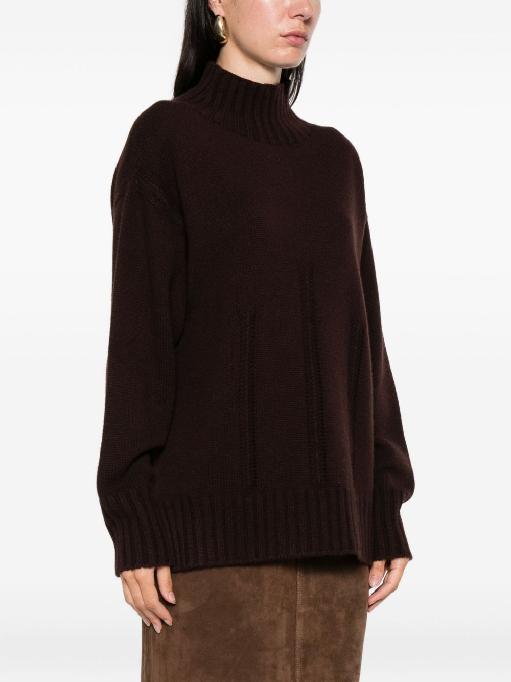 high-neck ribbed jumper - 3