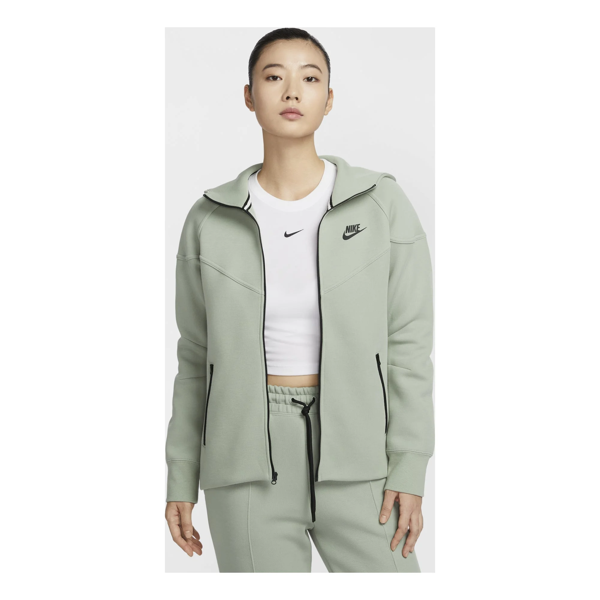 (WMNS) Nike Sportswear Tech Fleece Windrunner Full-Zip Hoodie Asia Sizing 'Jade Horizon' FB8339-370 - 1