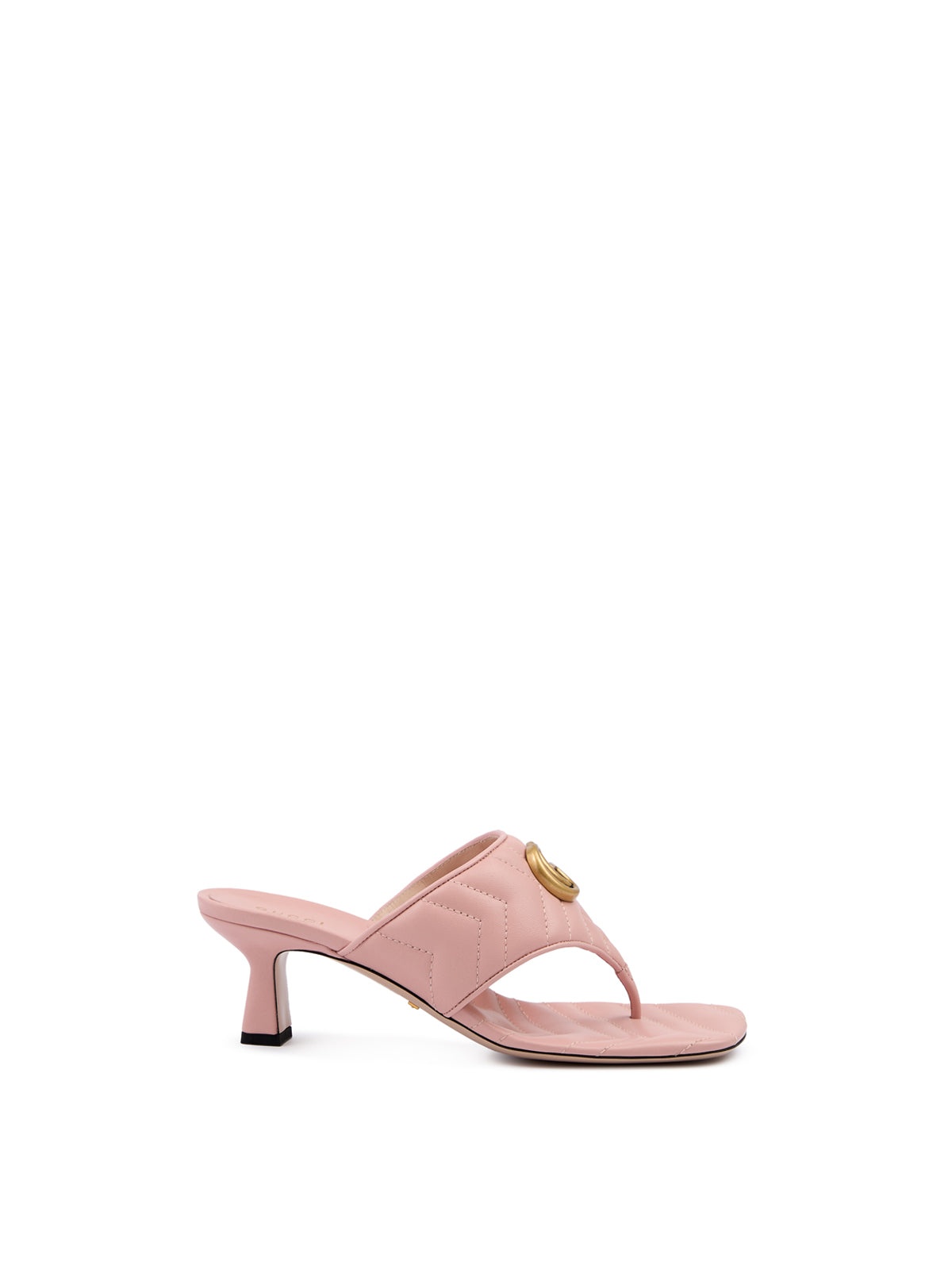 Gucci Mystic Pink Nappa Charlotte Leather Sandals - 1