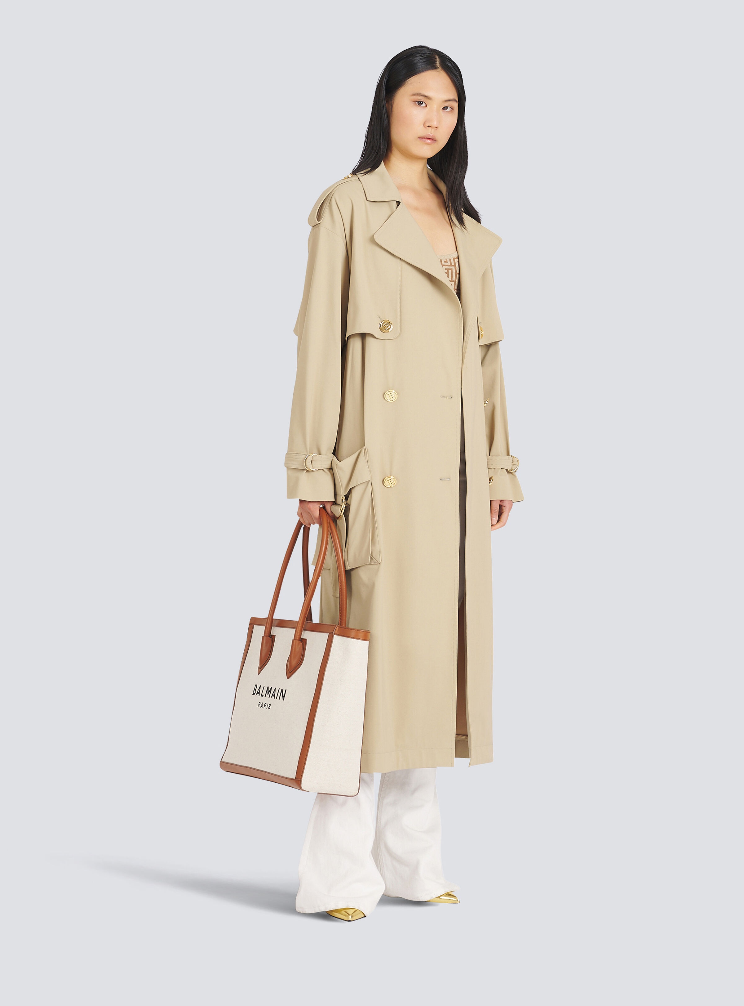 Gabardine trench coat - 3