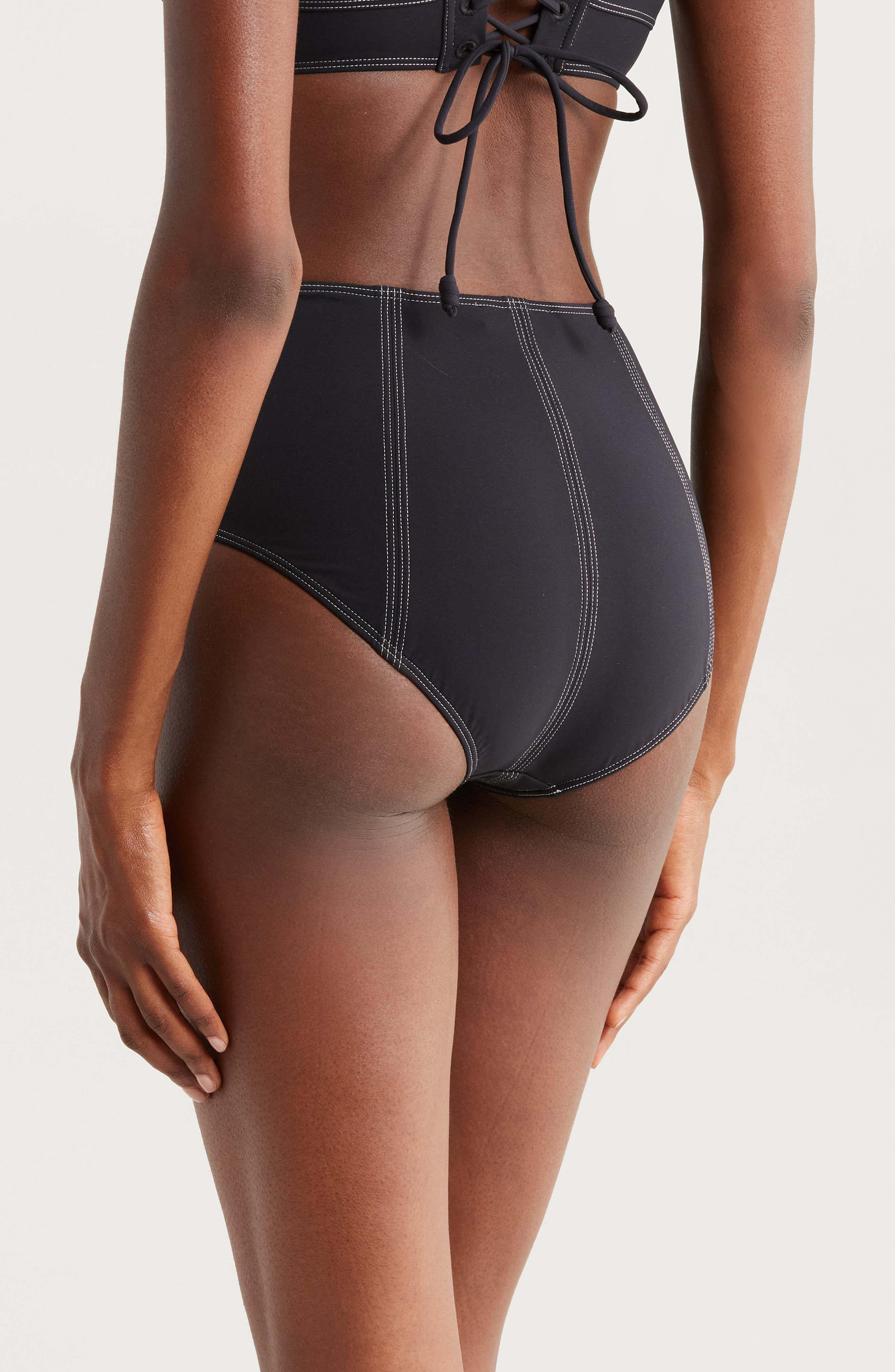 Ulla Johnson Kiele High Waist Bikini Bottoms in Noir at Nordstrom - 2
