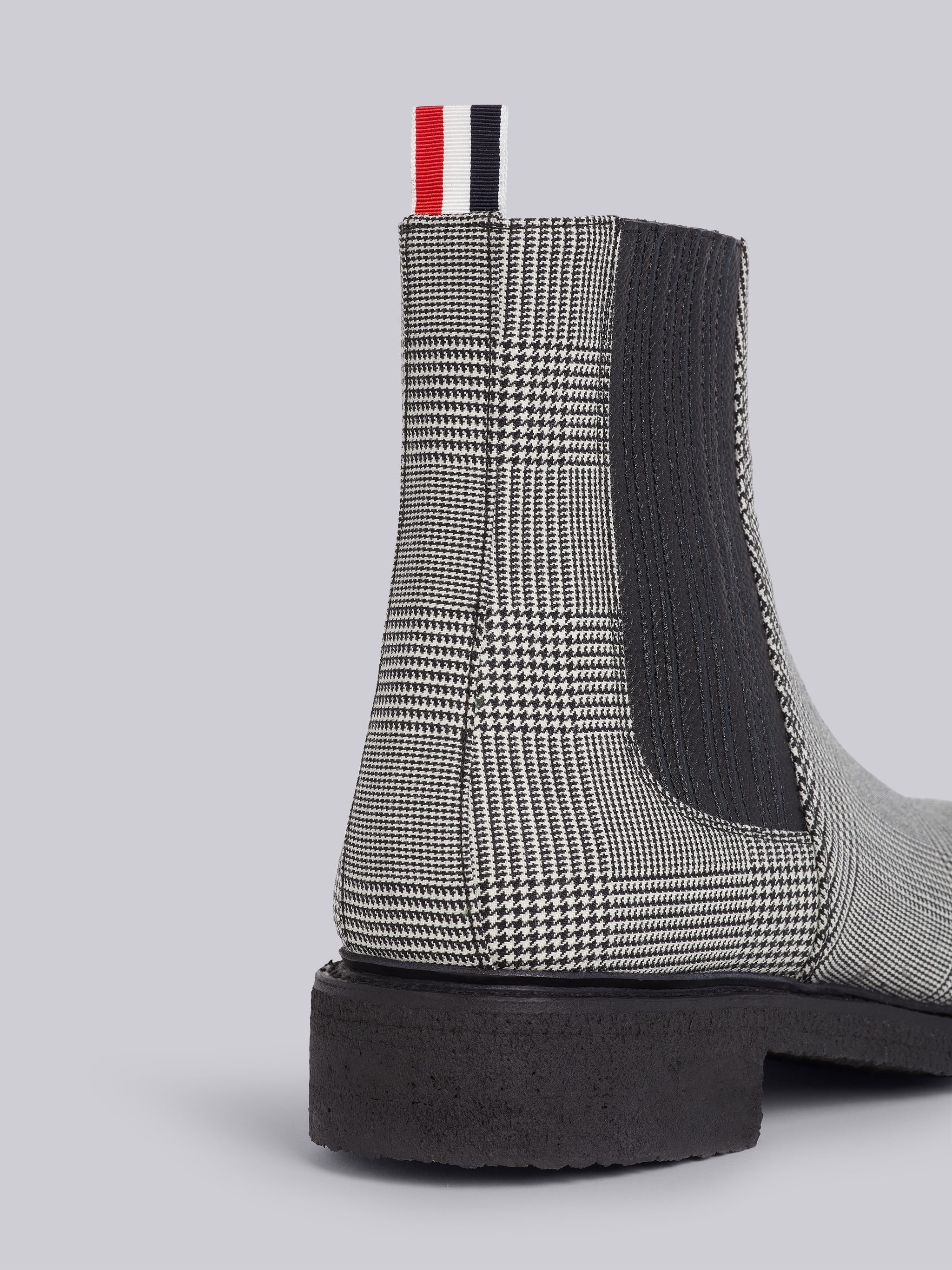 Black and White Prince of Wales Crepe Sole Chelsea Boot - 3