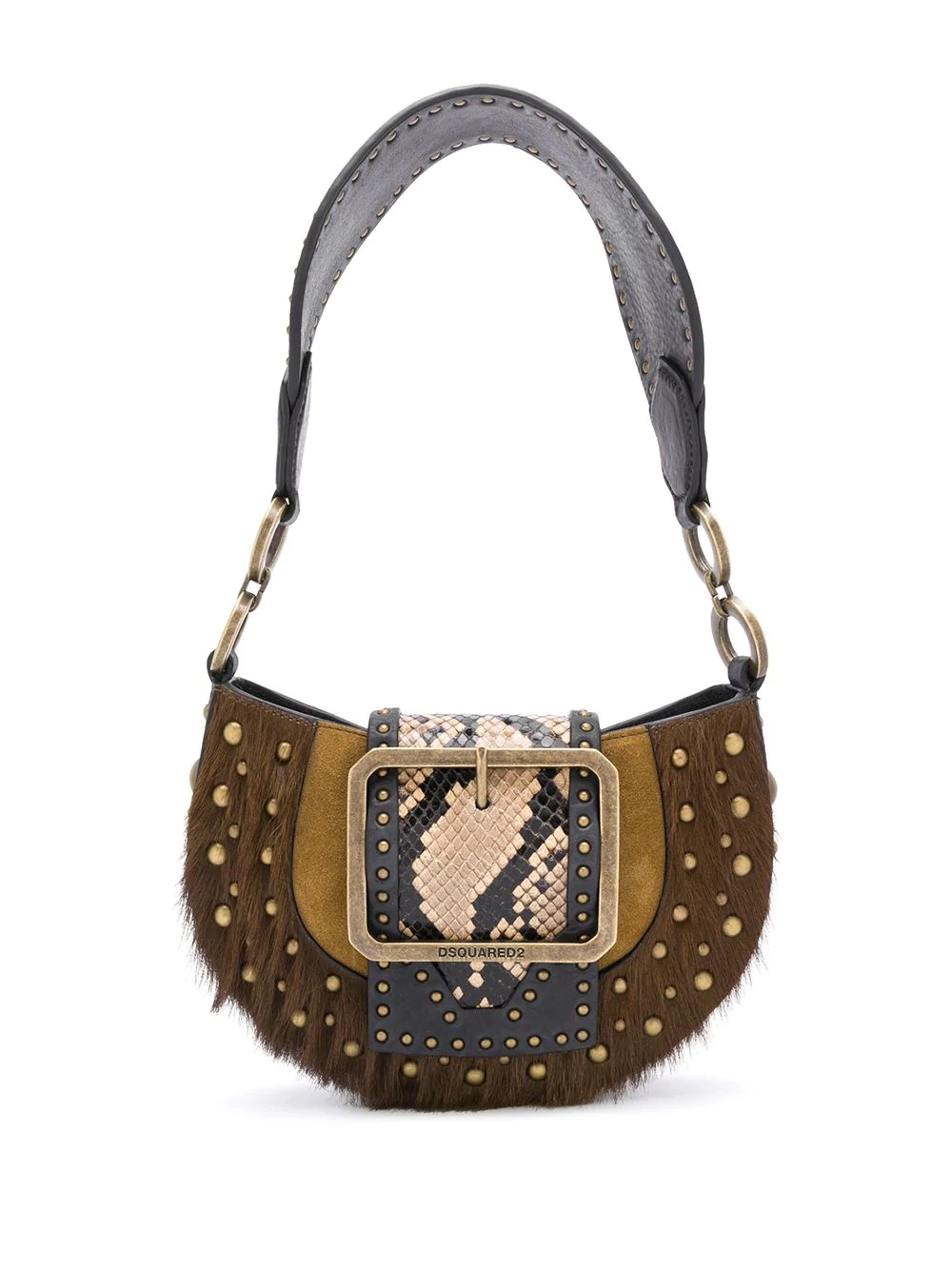 oversized buckle detail shoulder bag - 1