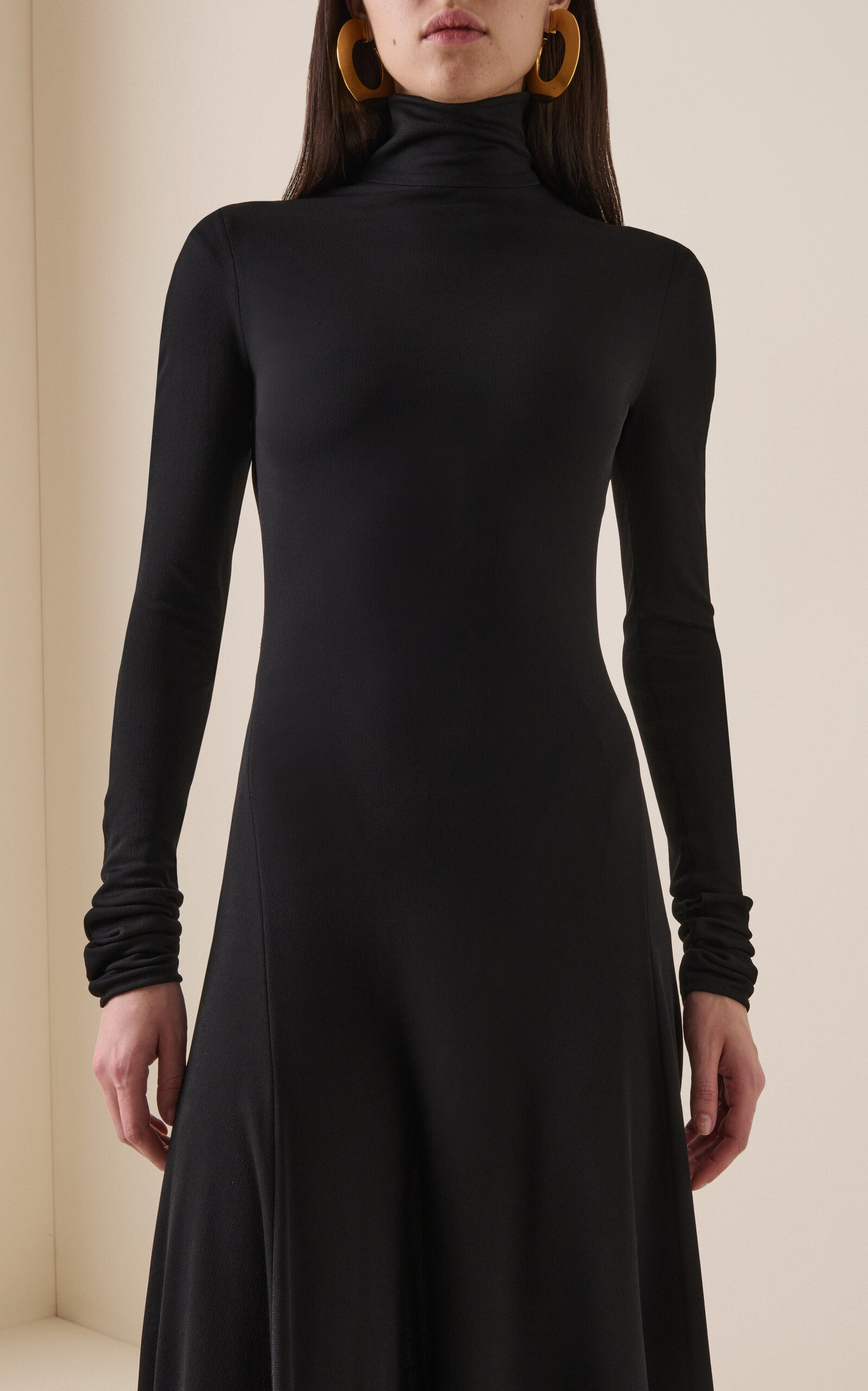 Heart Cut-Out Jersey Midi Dress black - 4