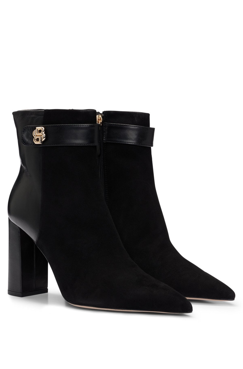BLOCK-HEEL ANKLE BOOTS IN SUEDE AND LEATHER 2
