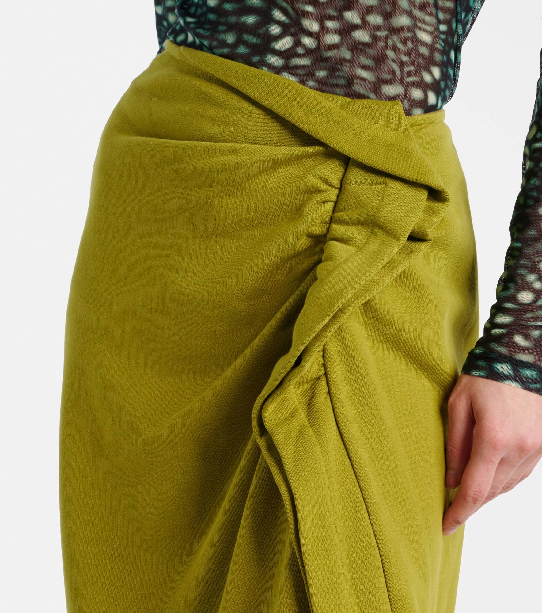 Gathered cotton midi skirt - 4
