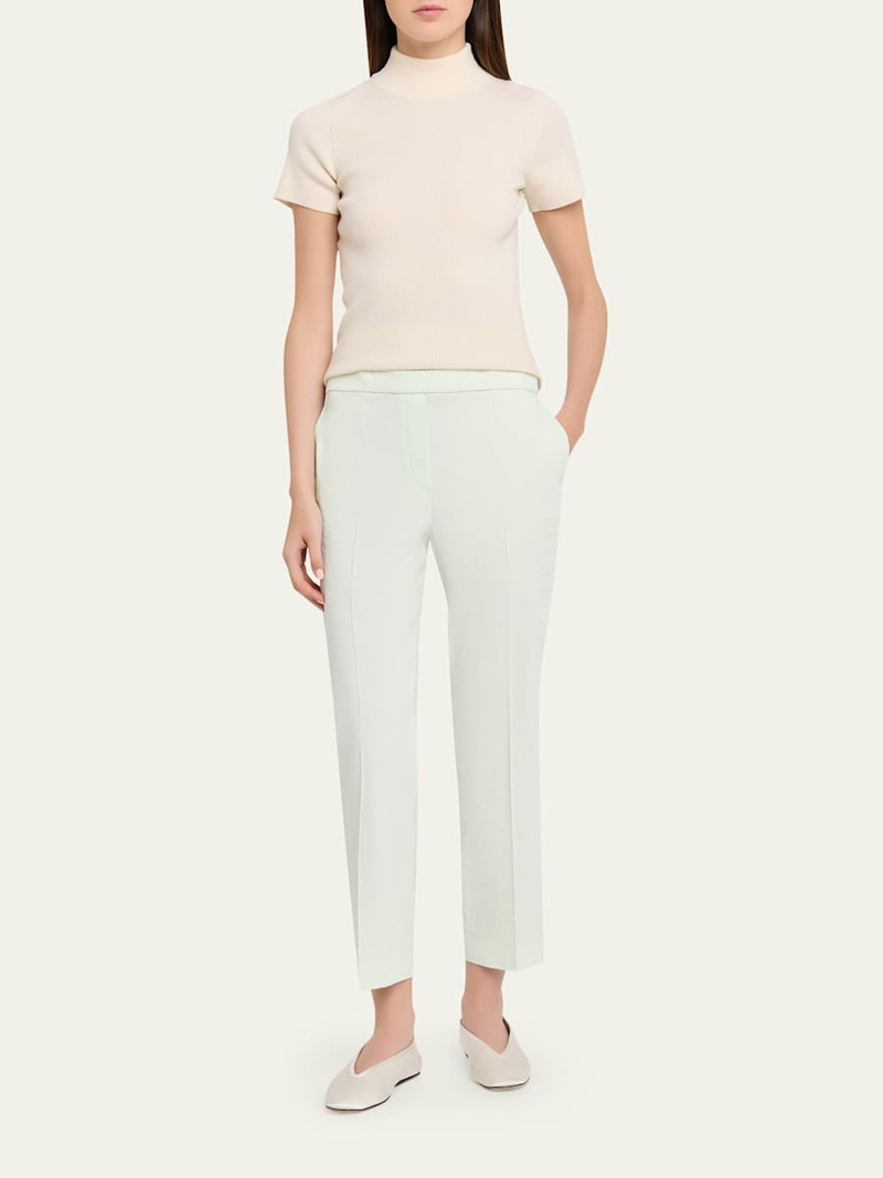 Theory Treeca Good Linen Cropped Pull-On Ankle Pants outlook