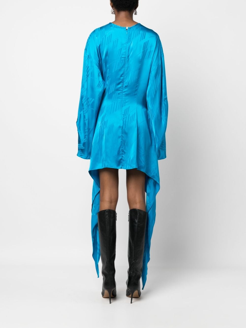 logo-print long-sleeve minidress - 4