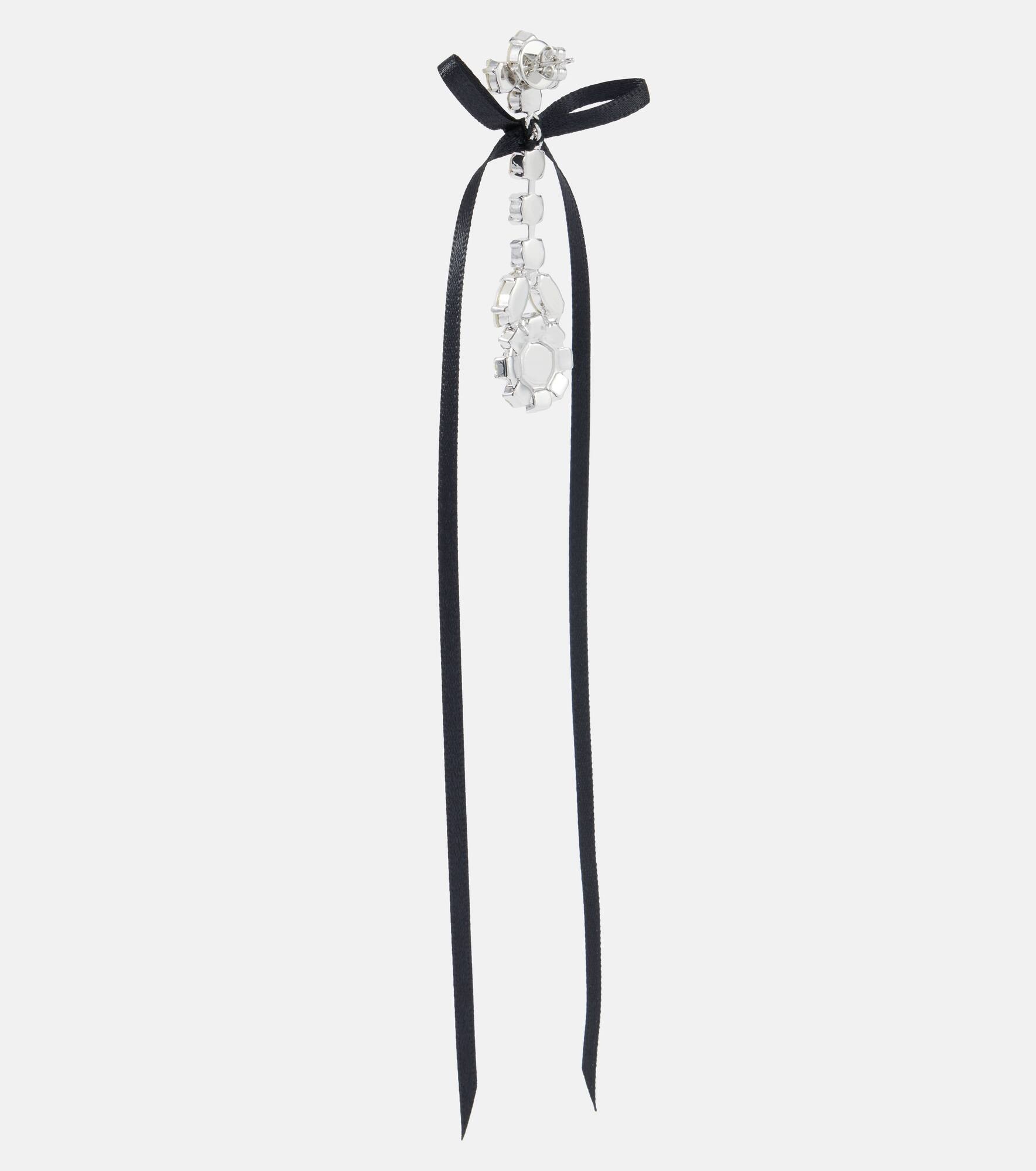 Bow-detail embellished drop earrings - 5