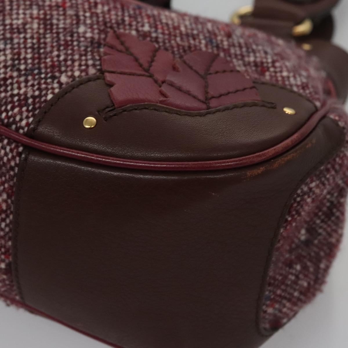 CELINE Hand Bag Wool Leather Gold Brown - 14