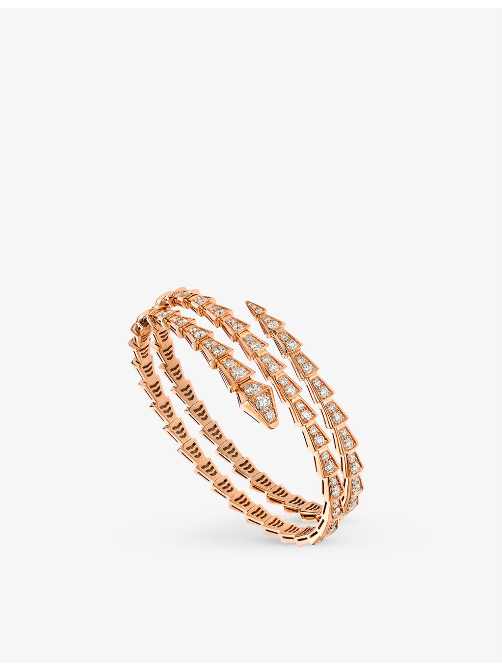 Serpenti Viper 18ct rose-gold and 5.42ct brilliant-cut diamond bracelet - 1