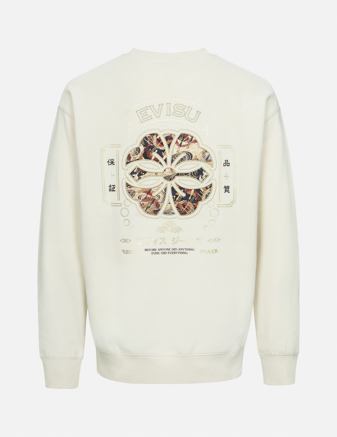 SEAGULL AND KAMON BROCADE APPLIQUÉ RELAX FIT SWEATSHIRT - 1