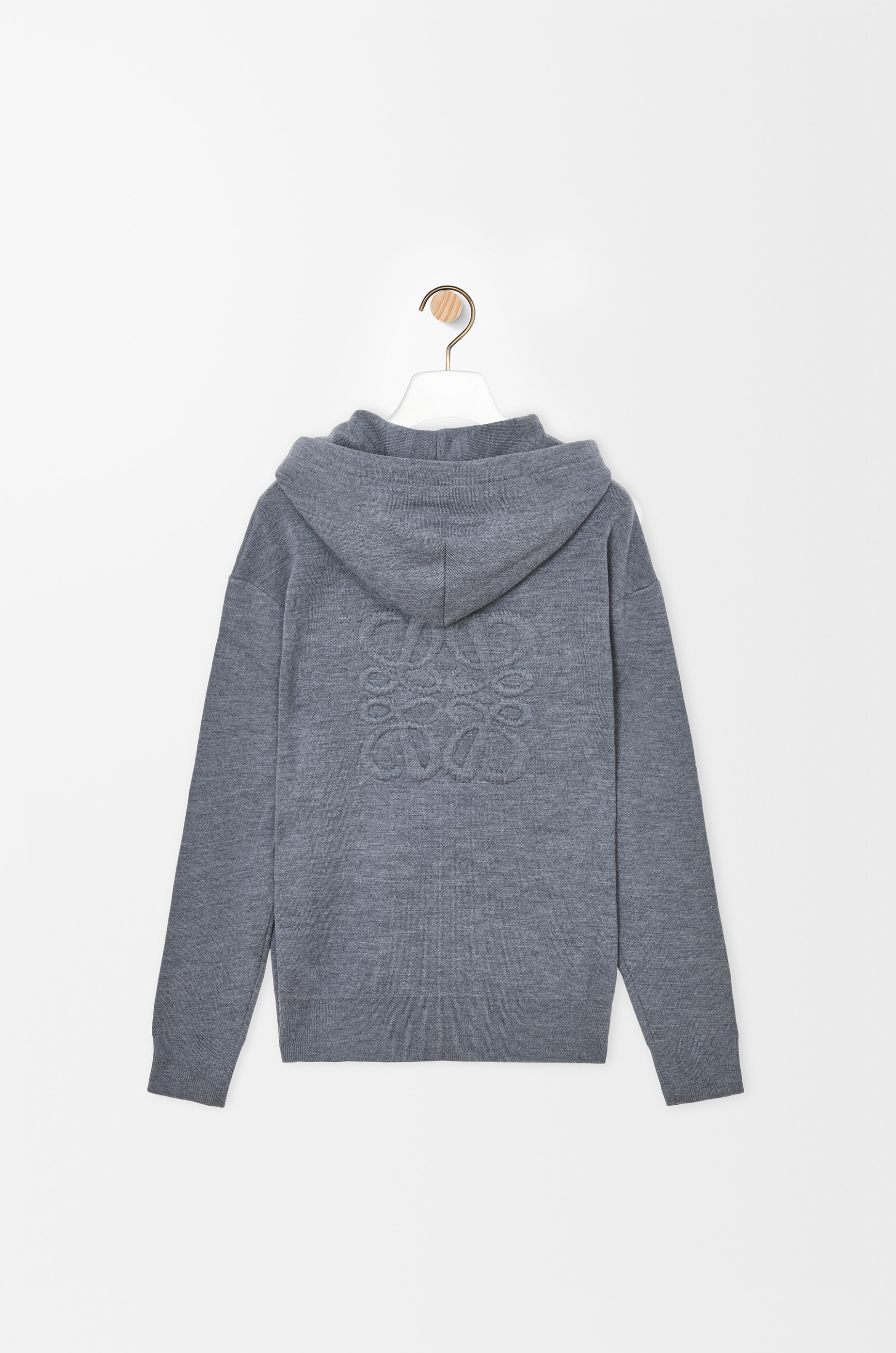 Anagram zip-up hoodie in wool - 2
