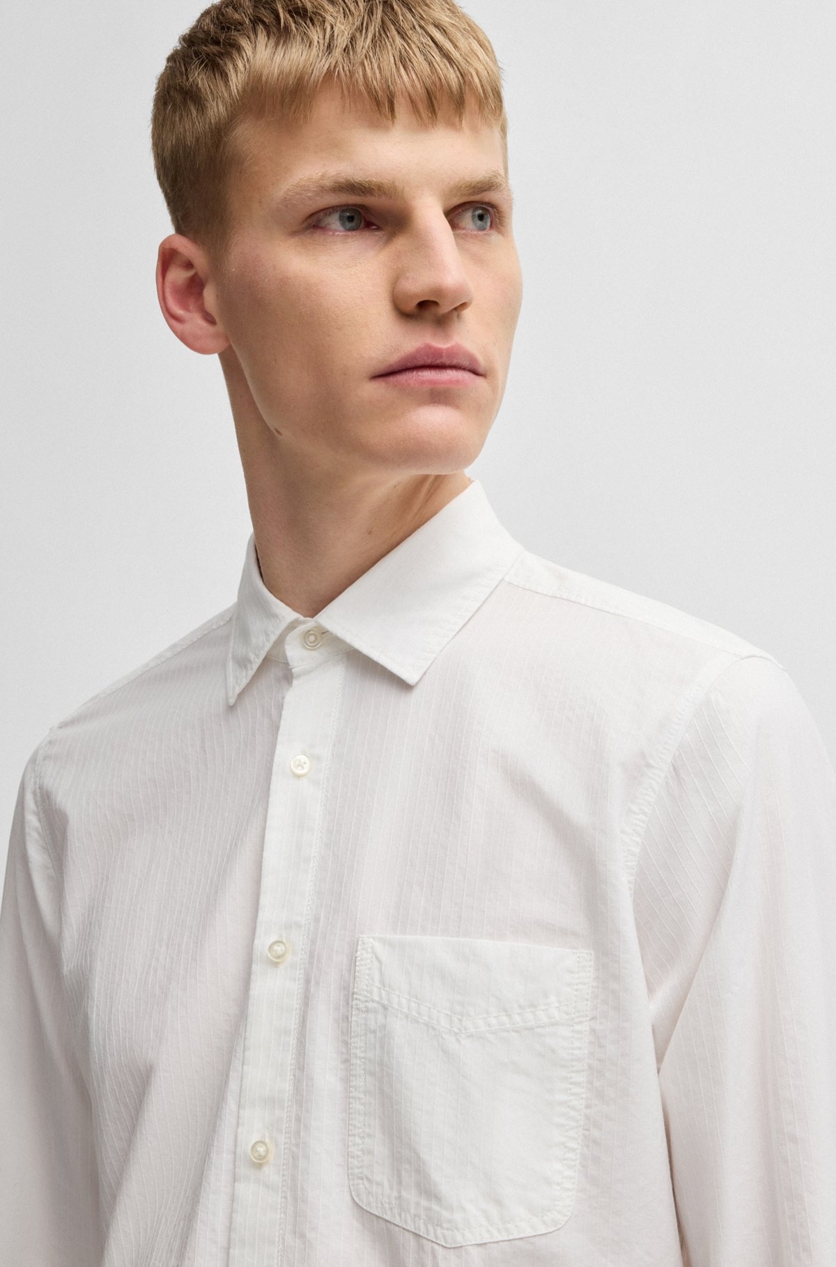 REGULAR-FIT SHIRT IN COTTON DOBBY - 3