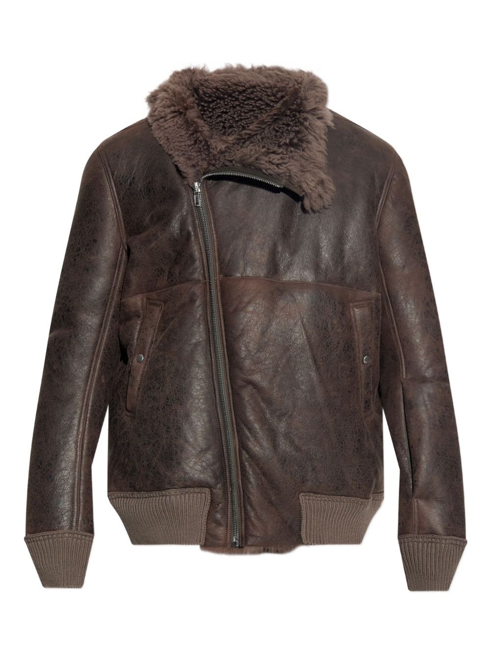 SHEARLING-COLLARED ZIP-FRONT JACKET - 1