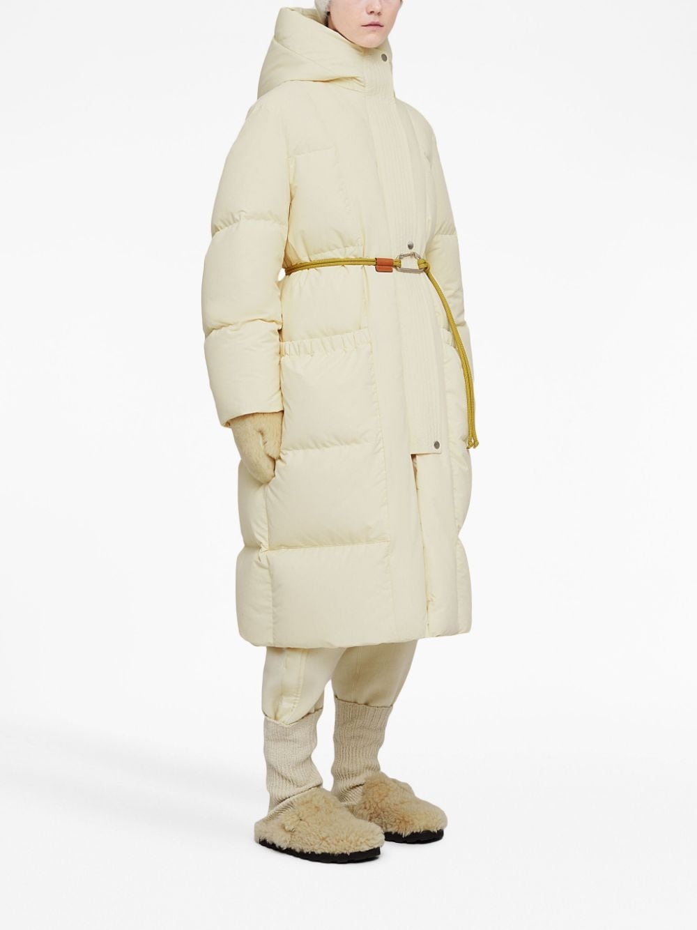 hooded quilted down coat - 3