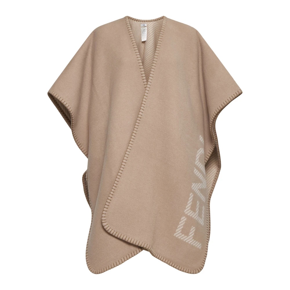 FENDI BEIGE WOOL CASHMERE PONCHO WOMEN | miinto | REVERSIBLE