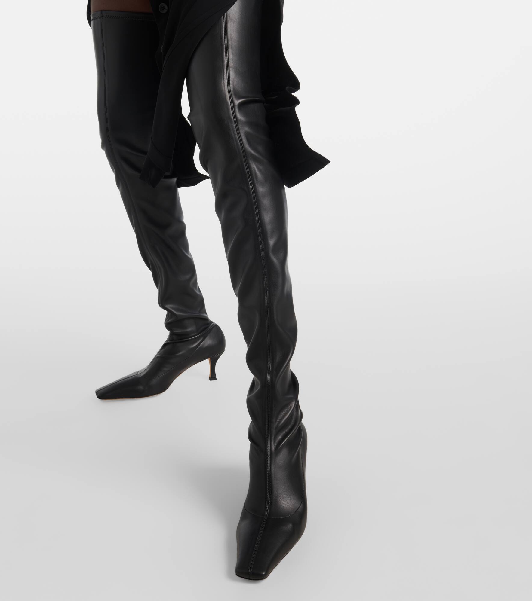 Faux leather over-the-knee boots - 7