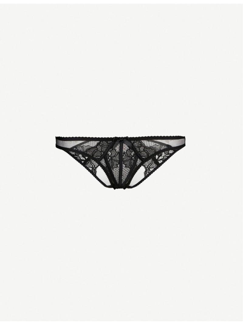 Rozlyn high-leg mesh and lace briefs 1