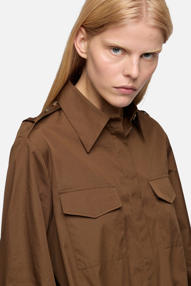 UTILITY MINI DRESS in Poplin Toffee 4