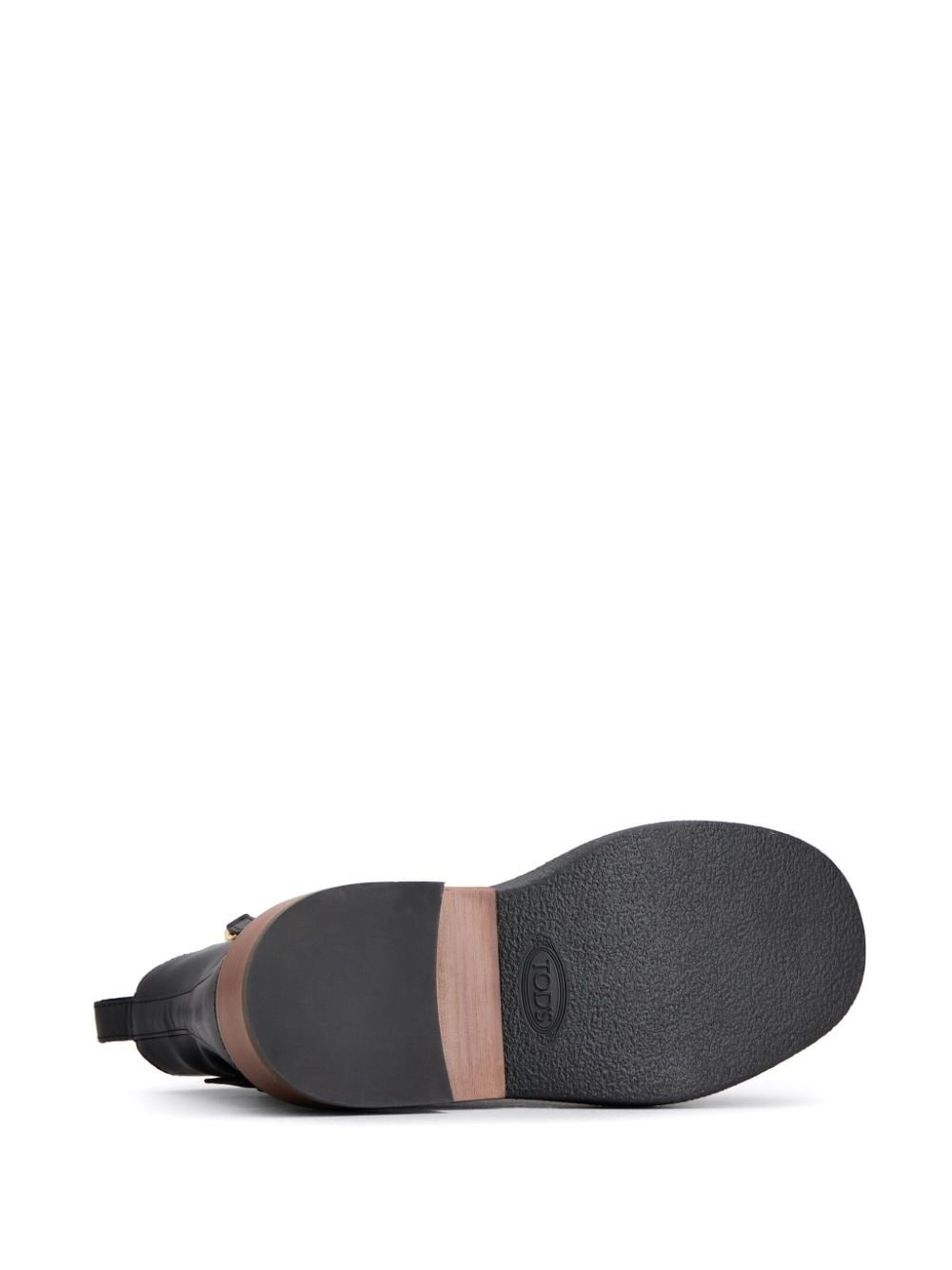 logo-plaque leather ankle boots - 4
