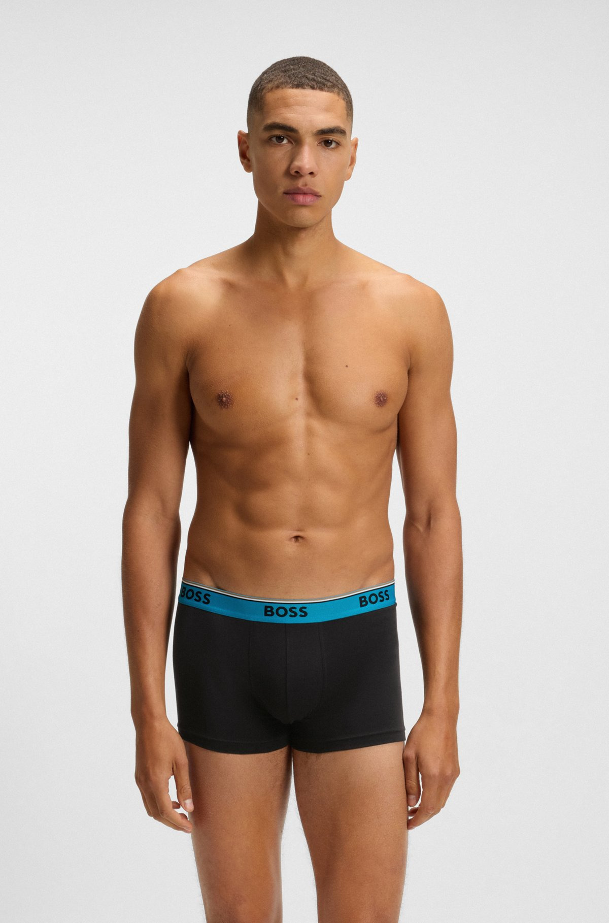 THREE-PACK OF STRETCH-COTTON TRUNKS WITH LOGO WAISTBANDS - 2