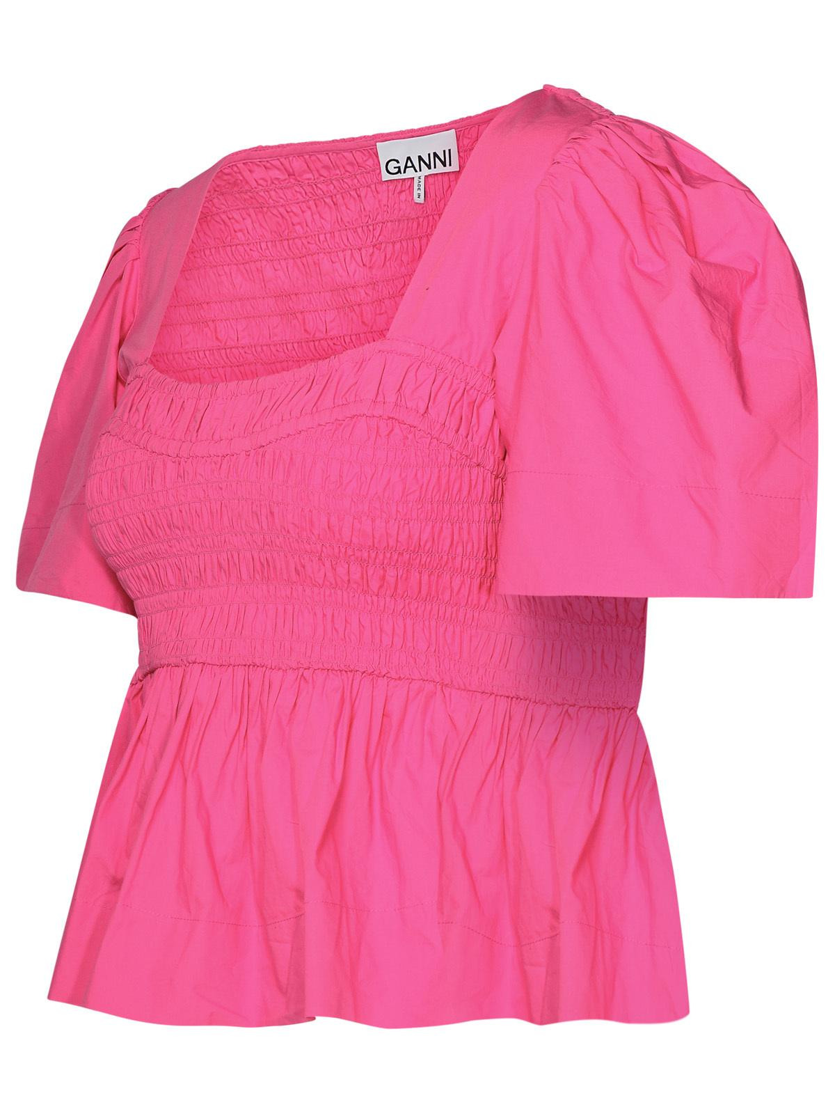 Ganni Fuchsia Cotton Top Women - 2