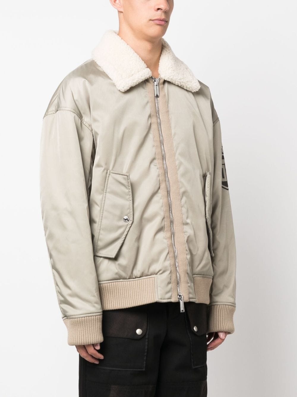 logo-print bomber jacket - 4