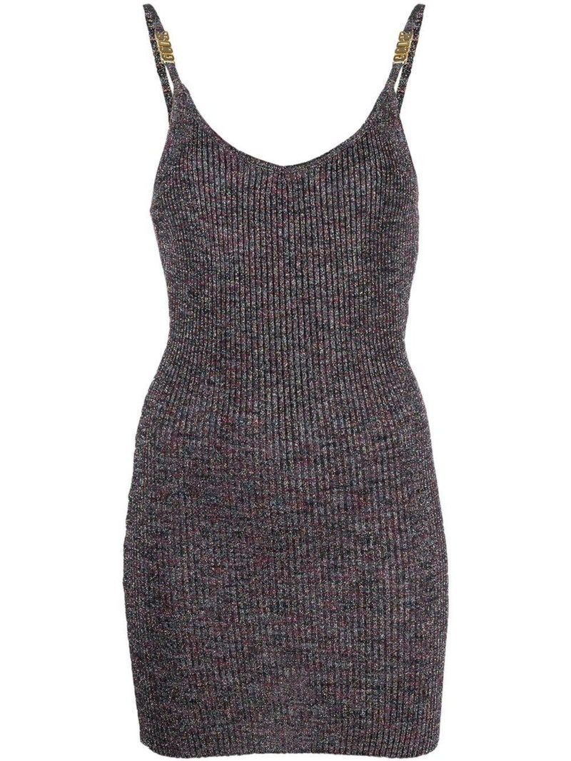 open-back mini knitted dress - 1