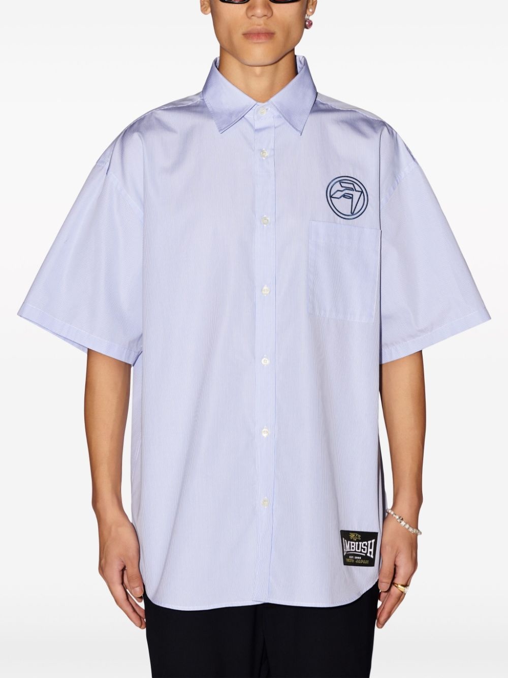 short-sleeve striped cotton shirt - 3